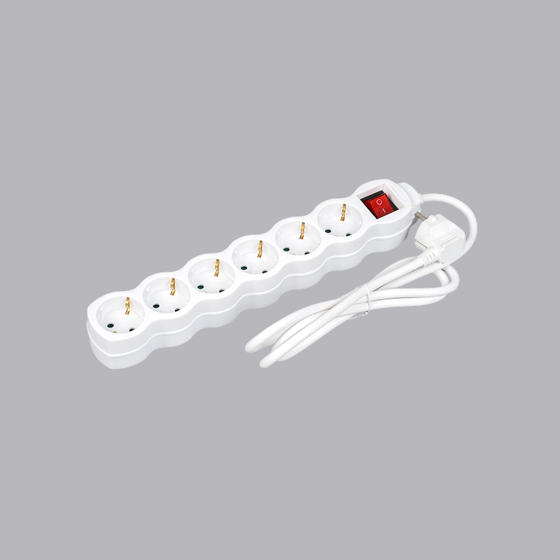 LOG-06K 독일형 조롱박 모양 6방향 전원 스트립(스위치 멀티 소켓 포함)